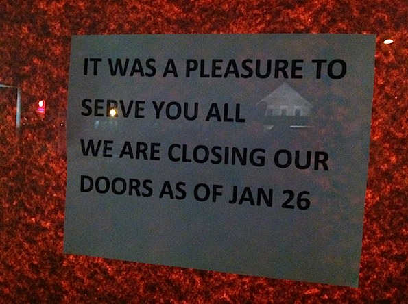 7-ELEVEN closed Jan 26, 2012