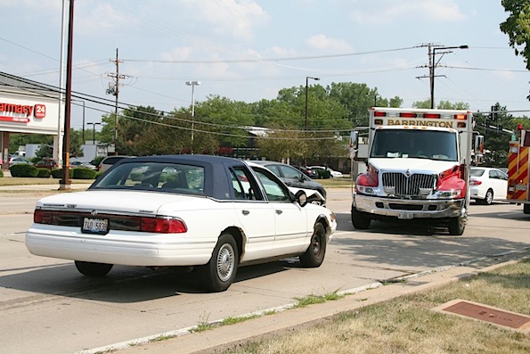 Barrington firefighters at crash at Buffalo Grove Rd and Dundee Ed