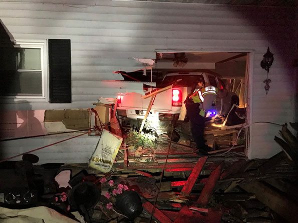 Pickup truck crash into house in unincorporated Spring Grove