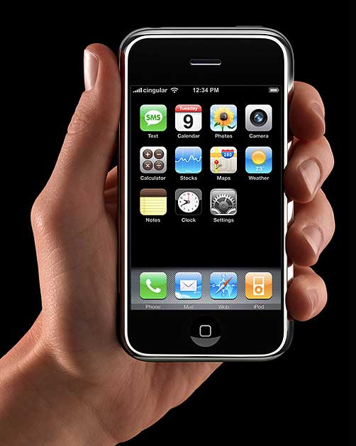 Apple iPhone photo image showing Widget icons