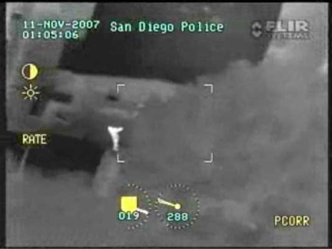 Suspect, seconds before self-inflicted shotgun blast to the head (SOURCE: San Diego Police Department)