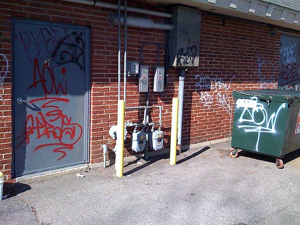 door-and-dumpster graffiti