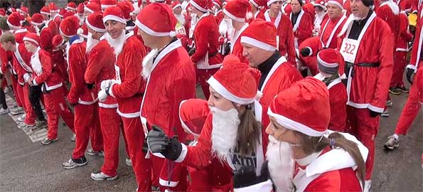 Santa 5K Run Starting Line