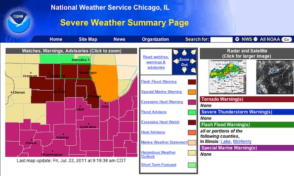 NWS Weather Warnings July 22, 2011