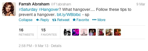 FarrahAbrahamHangoverTweet