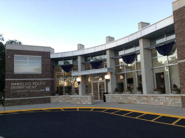 Wheeling Police Department purple bunting