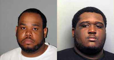 Brandon Brown (left) and Desmond Moore (police photo)