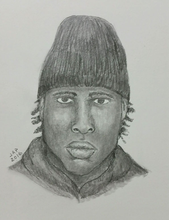 Armed vehicular hijacking suspect Arlington Heights Police police sketch.