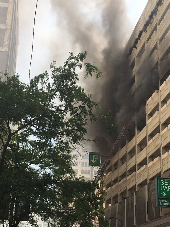 Adams & Wabash multiple car fires Adams & Wabash multiple car fires