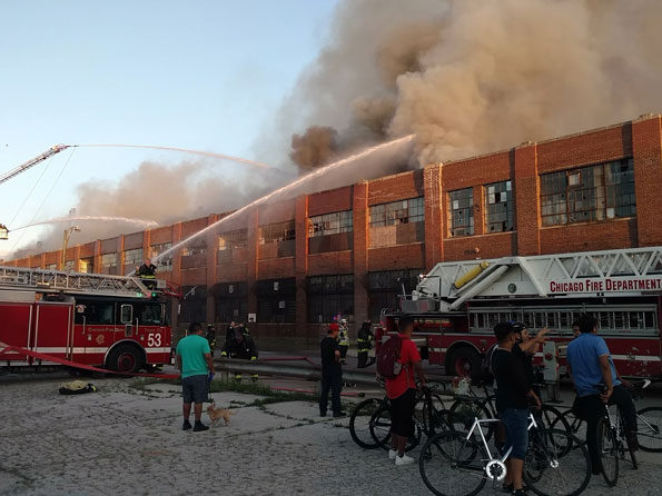Old Zenith Factory Fire on Dickens Ave Chicago