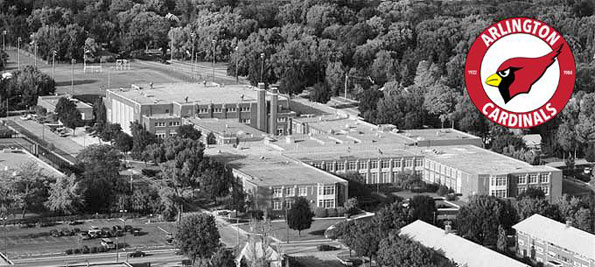 Arlington High School aerial photograph, Arlington Heights, Illinois