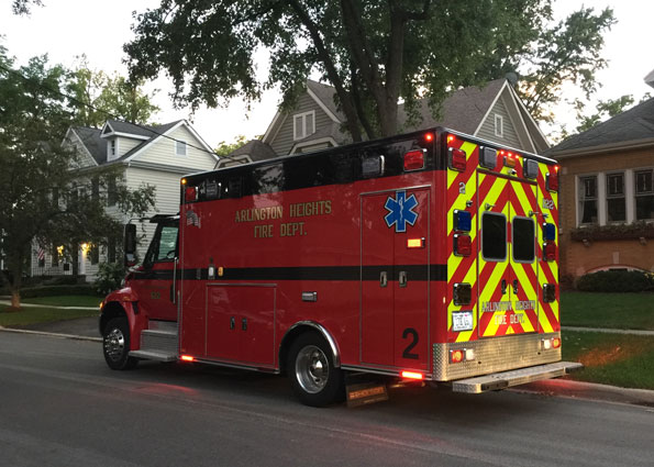 Arlington Heights Fire Department Ambulance 2 on an EMS call