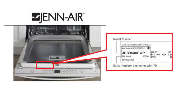 Jenn-Air model number and serial number affected by October 2017 recall