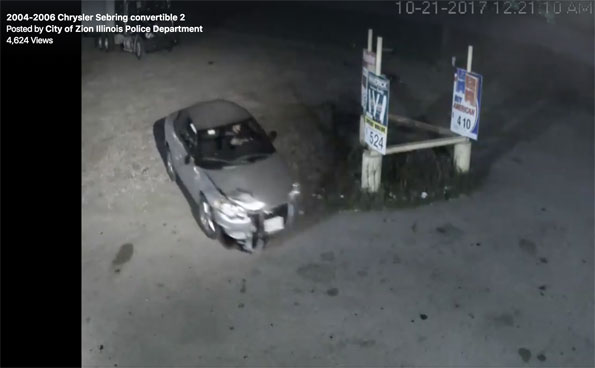 Zion Police Vehicle Wanted Hit and Run Zion Police Vehicle Wanted Hit and Run