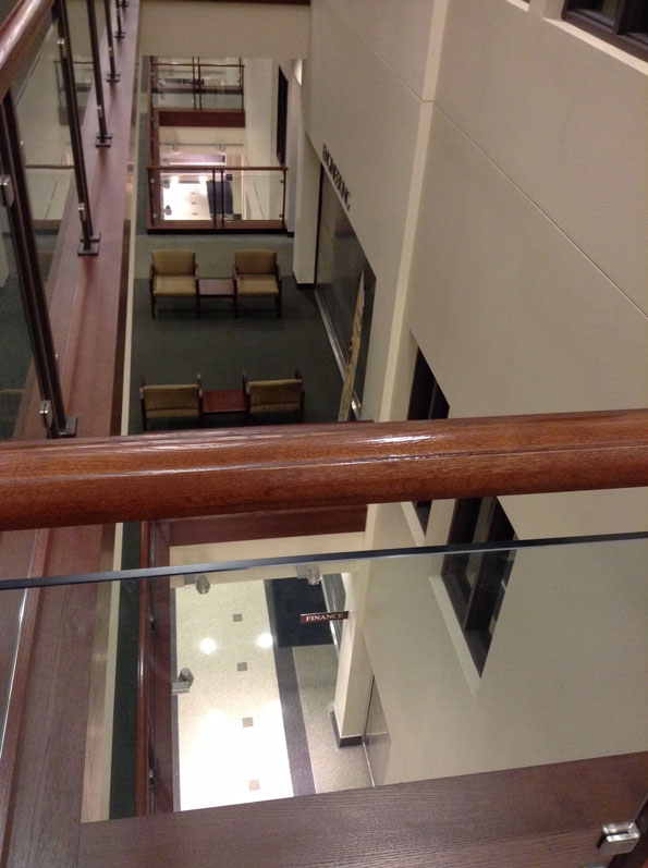 Arlington Heights Village Hall Hallway Loft looking down