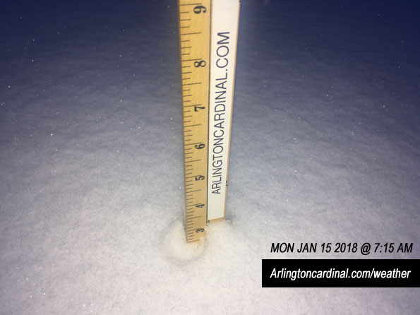 Arlington Heights snowfall accumulation 1/15/2018