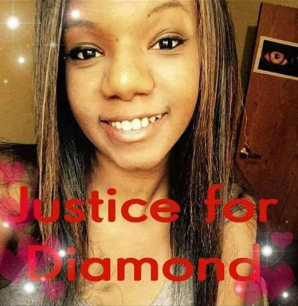 Justice for Diamond Bradley image posted on Grandma Rosie's Spring Valley Facebook page.