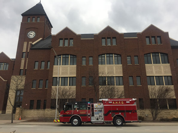 Arlington Heights Fire Department Engine 2 at Village Hall