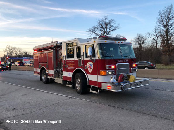 Highland Park Fire Engine 34 at Crash at Route 41 and Route 22 (PHOTO CREDIT: Max Weingardt)