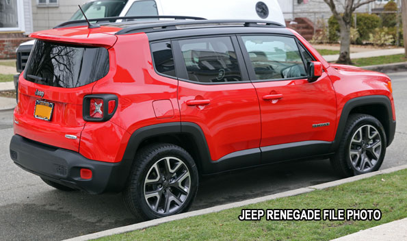 Red Jeep Renegade File Photo suspect Fatal Hit-and-Run vehicle