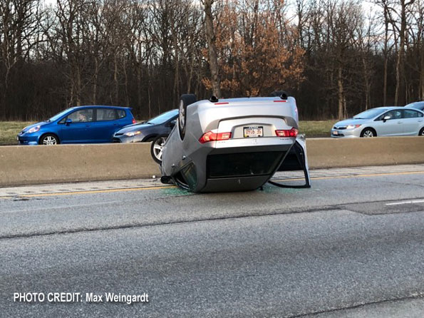 Rollover Crash at Route 41 and Route 22 (PHOTO CREDIT: Max Weingardt)