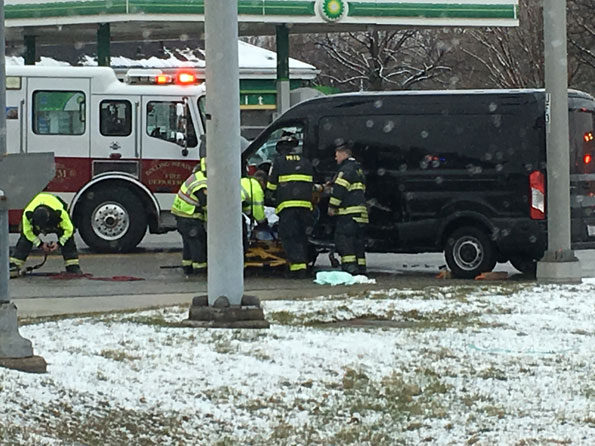 Ford Transit crash at Euclid and Hicks Rd Rolling Meadows