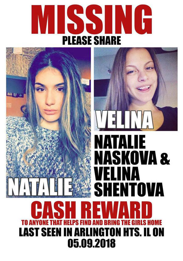 Natalie Naskova and Velina Shentova, missing Arlington Heights, Rolling Meadows