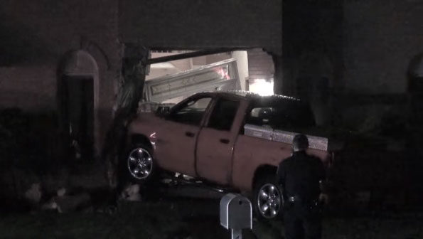 Pickup truck crash Dryden Ave near Rand Road