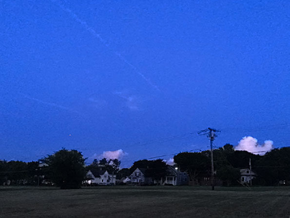Mars setting and storms in DeKalb County viewed from Arlington Heights