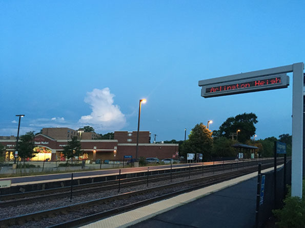 Thunderstorm tops DeKalb Kane County viewed from Arlington Heights Vail and Northwest Highway
