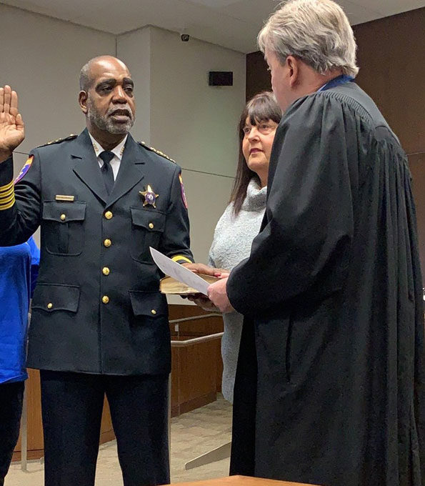 Lake County Sheriff John Idleburg swearing in at private ceremony