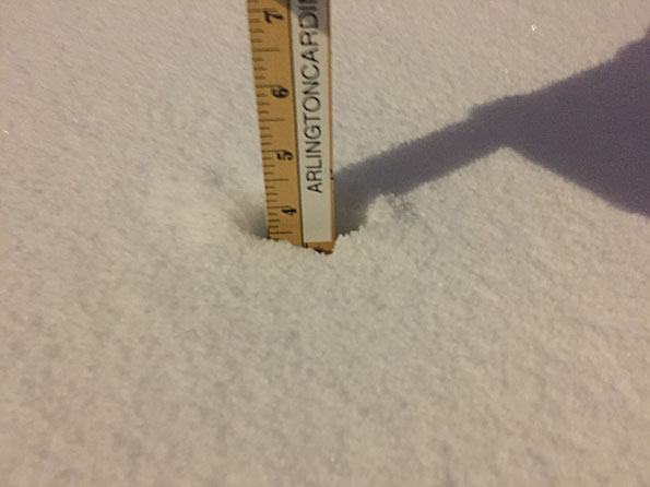 Snowfall measure Arlington Heights January 29, 2019 6:45 am
