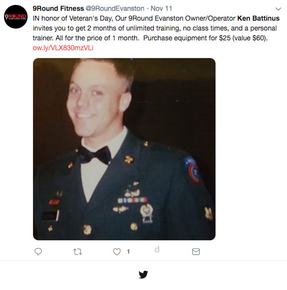 Ken Battinus Veterans Day Tweet