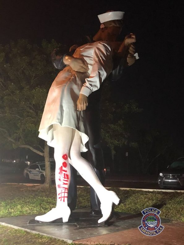 Sarasota Unconditional Surrender vandalism