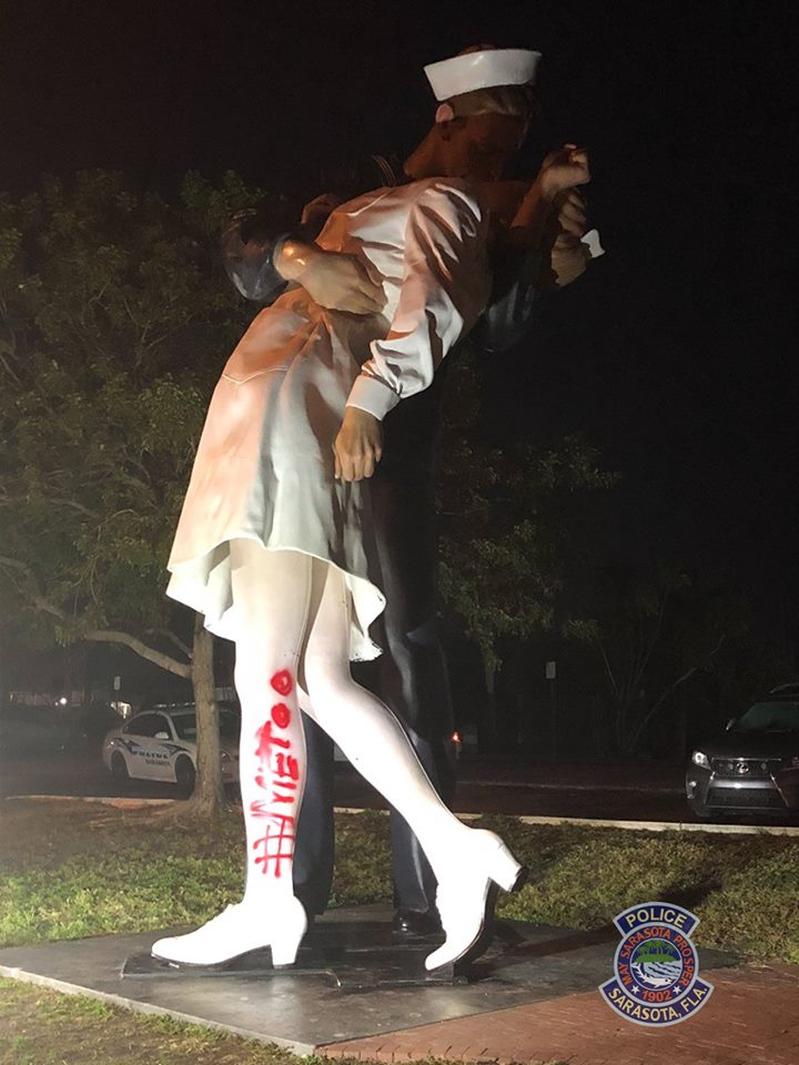 Sarasota Unconditional Surrender vandalism