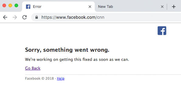 CNN Facebook Down Sunday March 31, 2019