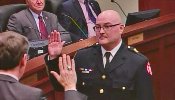 Arlington Heights Fire Chief Andrew Larson Swearing In