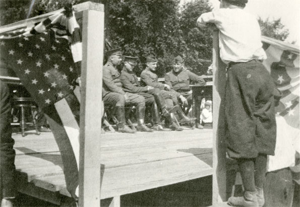 Military on decorated deck