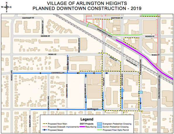 Arlington Heights Downtown Construction 2019