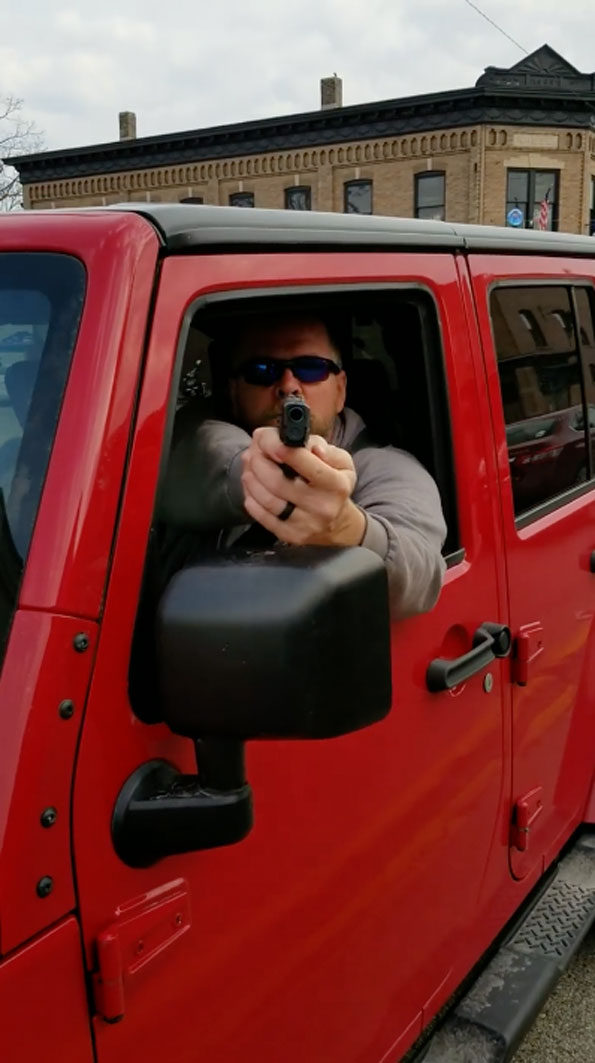 Road Rage with gun displayed on Main Street (Route 12) in Richmond, Illinois