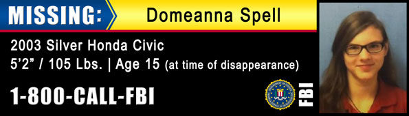 FBI Missing Bulletin Domeanna Spell