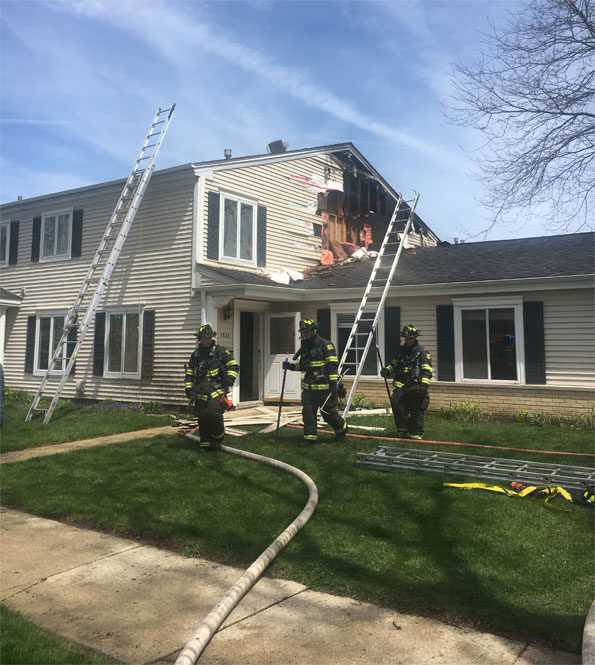 Fire damage on Cove Drive in Prospect Heights