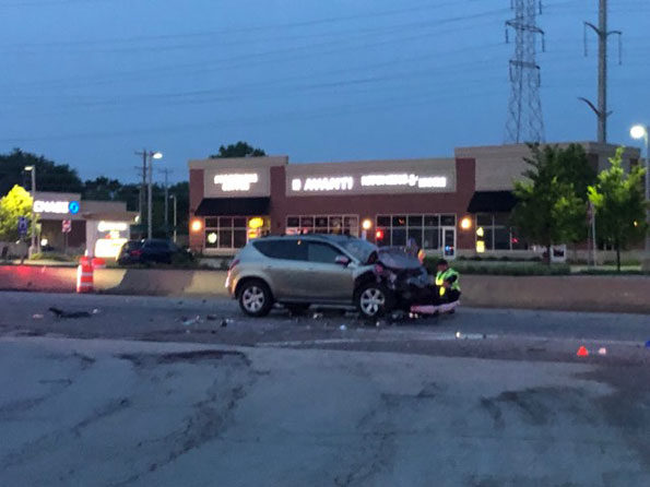 Crash Highland Park Police SUV rear-ended 