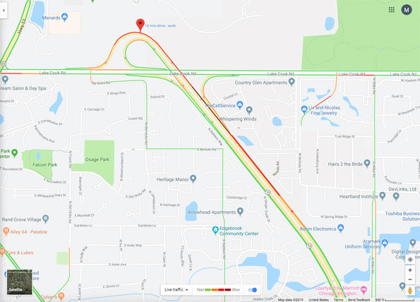 Lake Cook Road and Route 53 crash map