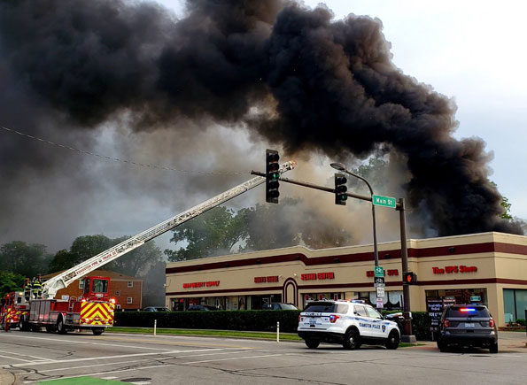 Laundromat fire Evanston on June 20, 2019