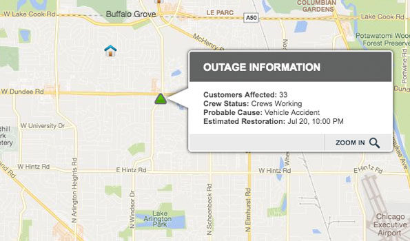 ComEd Outage Buffalo Grove Saturday July 20, 2019