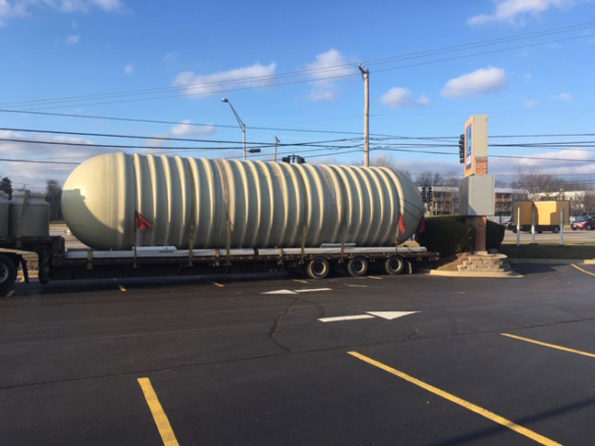 Underground fuel tank just before installation at Prospect Heights Thorntons on April 2, 2019