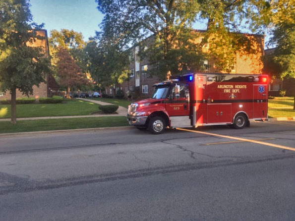 Ambulance 1 at Dryden Place Apartments Fire