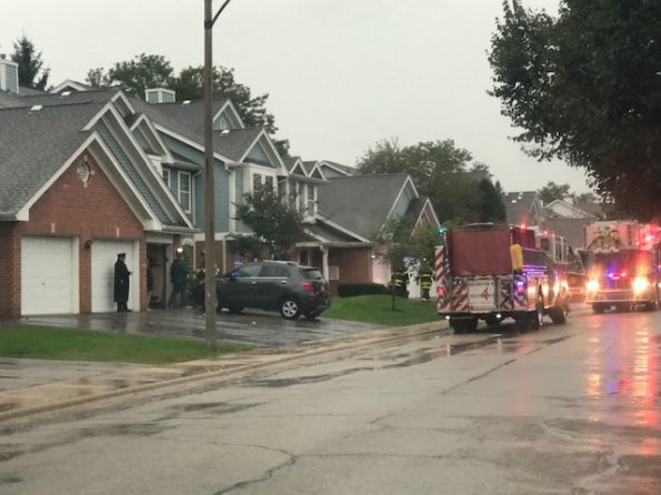 Lightning strike at townhouse with no fire in Arlington Heights