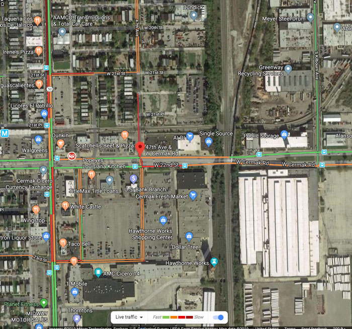 Cermak Rd Pink Line Crash Map Satellite View